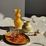 Small light yellow ball vase