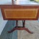 English desk and lyre chair, leather, extensions.