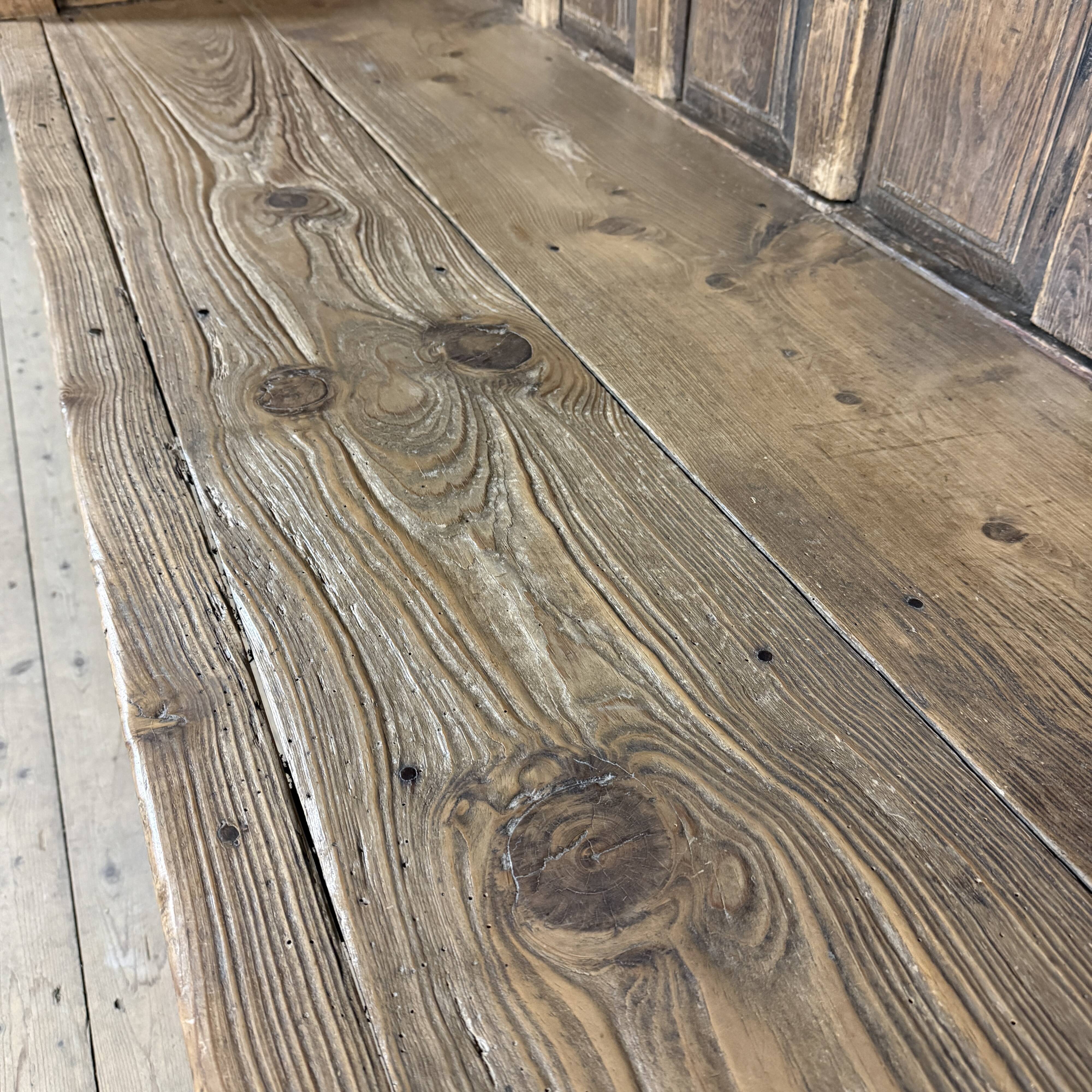 Large antique wooden Spanish bench from the 19th century