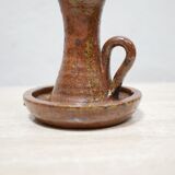 Vintage candle holder in pyrite stoneware