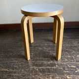 Alvar Aalto e60 stool Artek edition white melamine