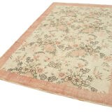 Hand-Knotted Decorative Turkish Beige Carpet 157 cm x 235 cm - 38986