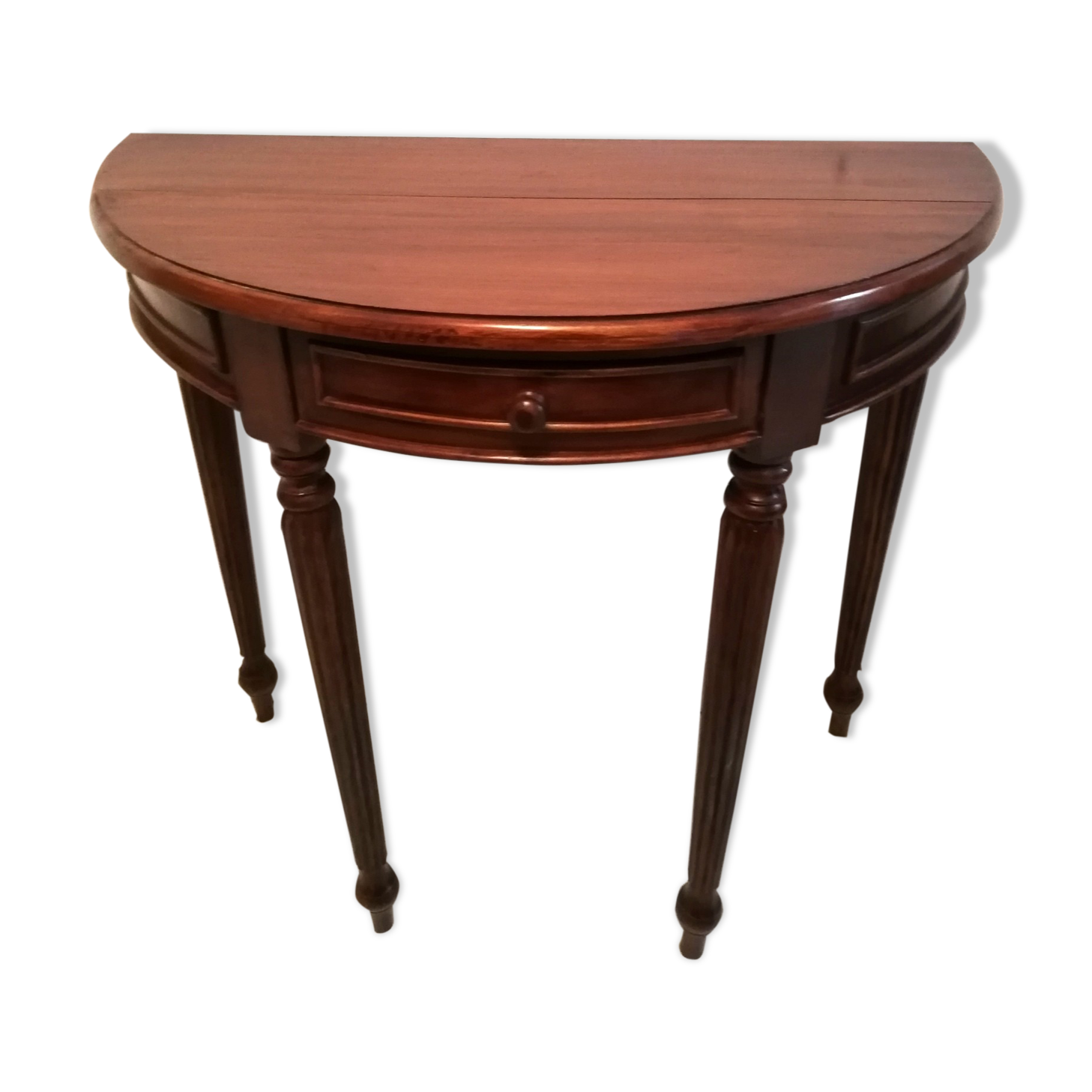 Console demi-lune en merisier