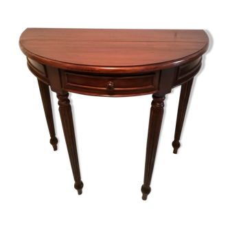 Console demi-lune en merisier