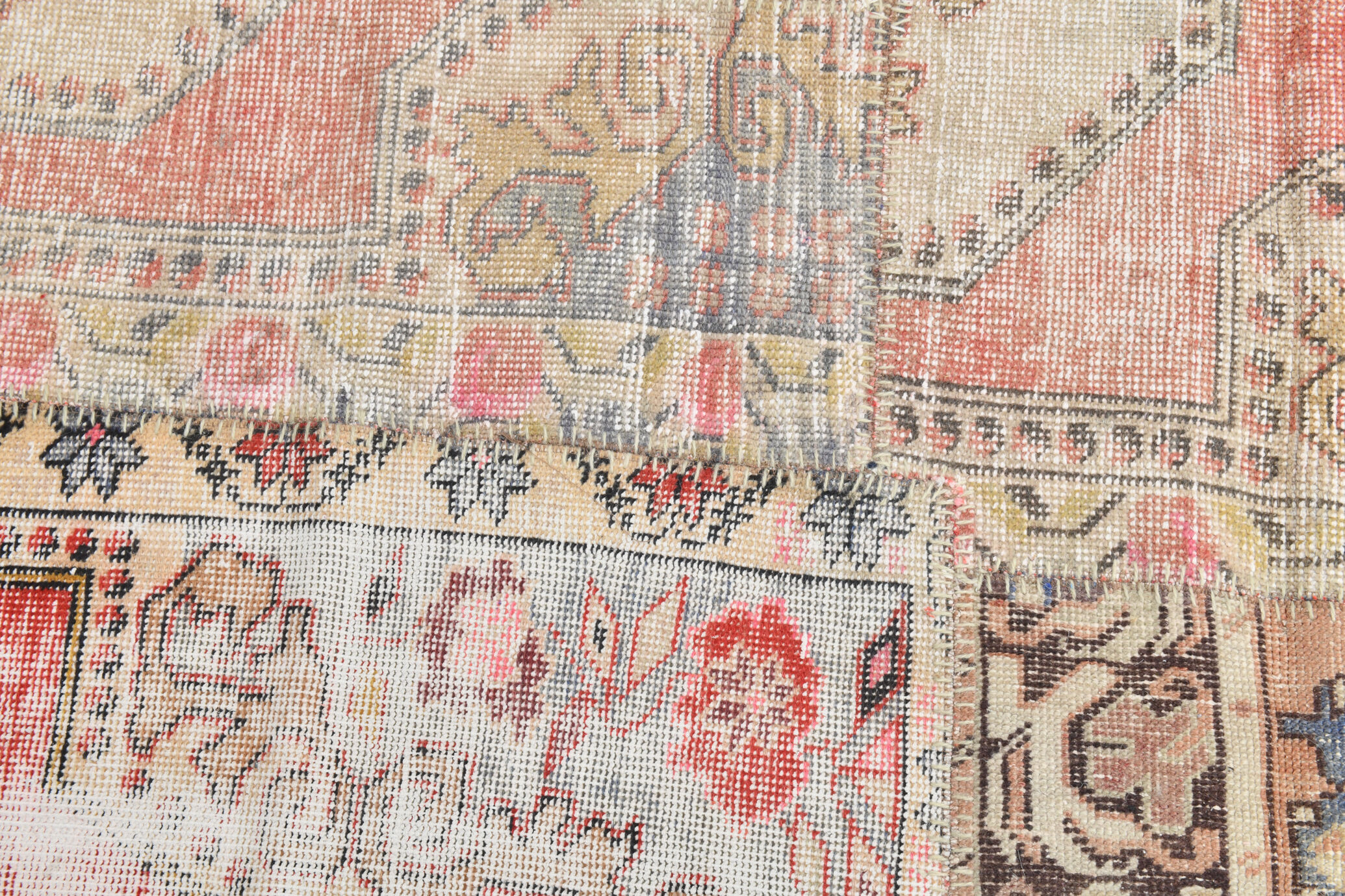 Antique handmade vintage rug, 311x244 cm