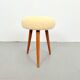 Vintage Swedish Three Legged Sheepskin Stool, 1970
