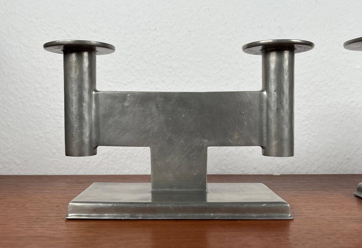 Minimalist chandelier model 551 in German tin by Karl Raichle for Meersburg, 1930s, set of 2.