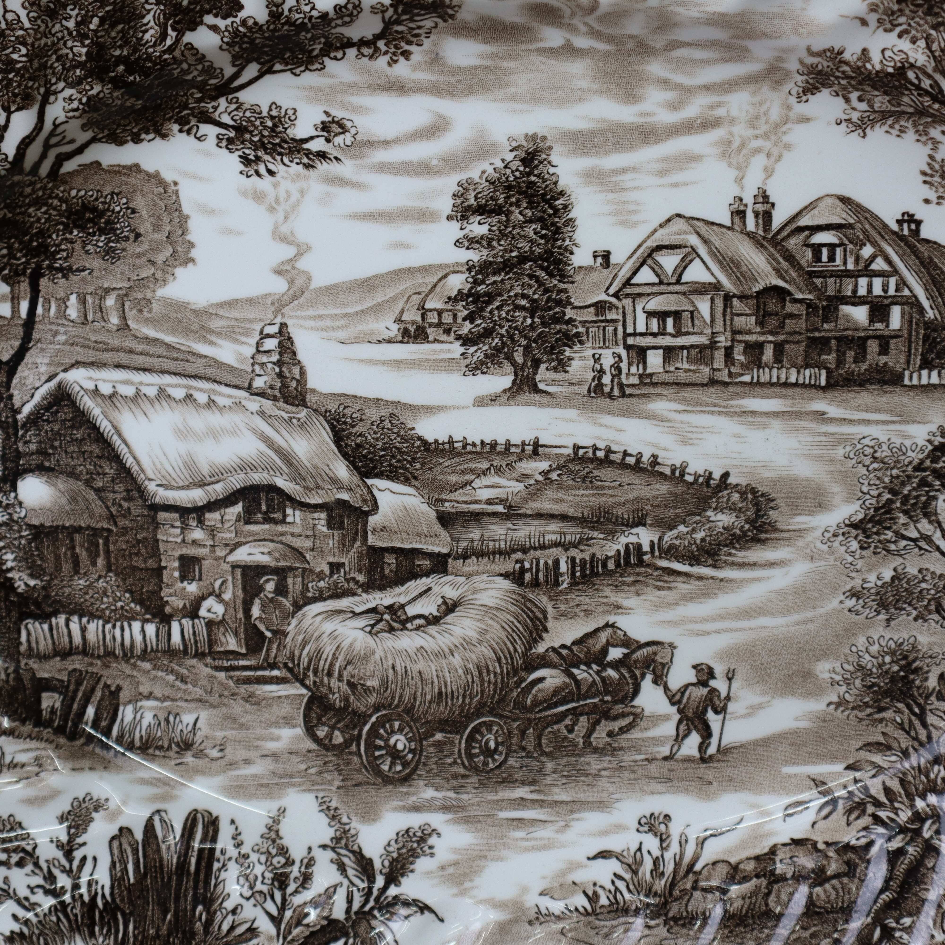 Vintage English Staffordshire 'HAYRIDE' Oval Presentation Dish