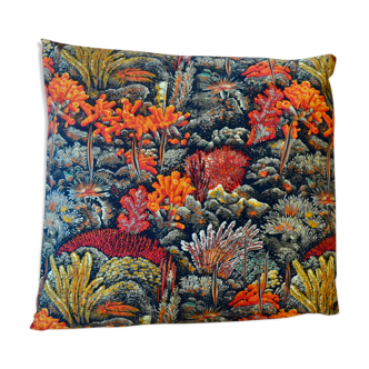 Coussin motifs coraux années 80