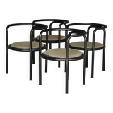 Set of 4 black 'Locus Solus' chairs by Gae Aulenti for Poltronova, 1960s