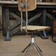 Chaise de bureau réglable en métal en bois 1950