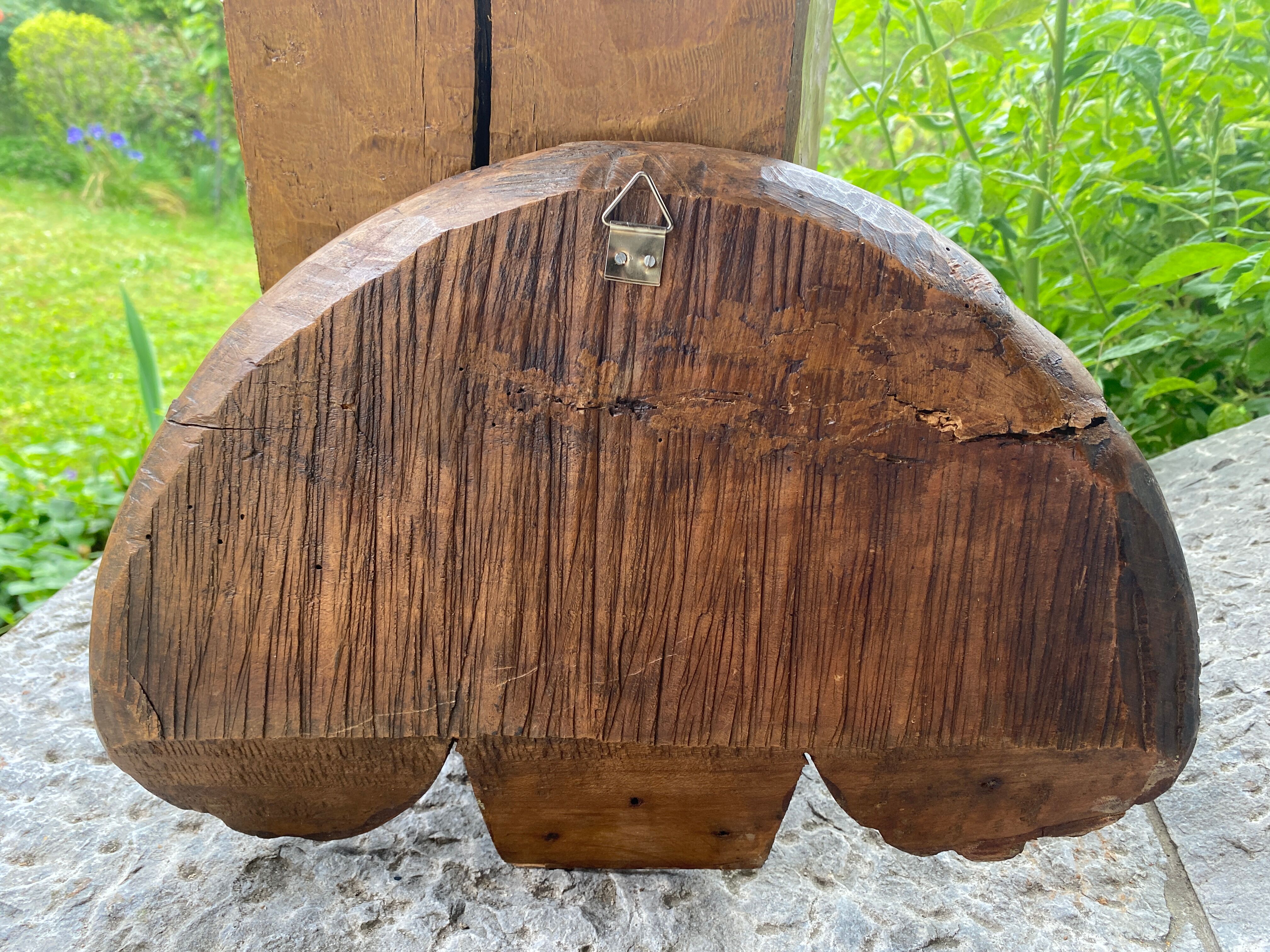 Antique Swiss carved wooden panel