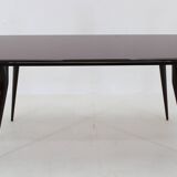 1950s Italian Dining Table in Ico Parisi Style with Glass Top