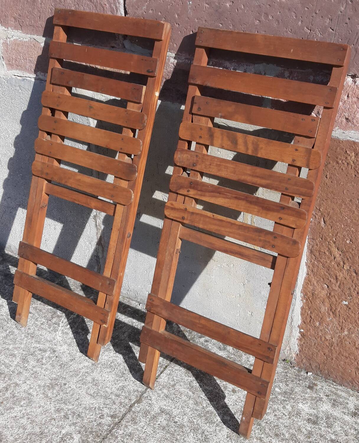 Chaises en bois pliables années 50