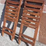 Foldable wooden chairs from the 50s