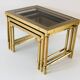 Brass and smoked glass trundle table