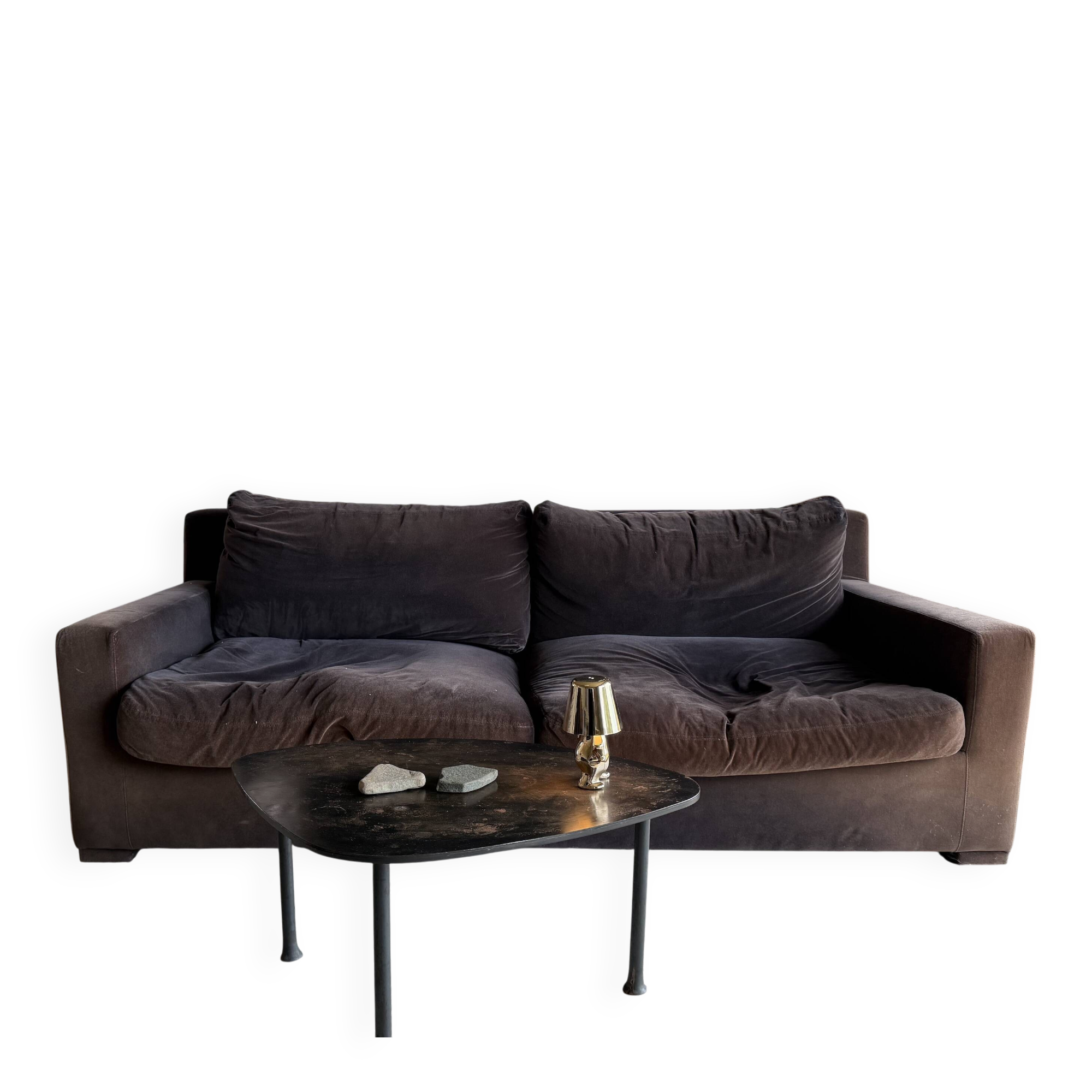 3-seater sofa Caravane — plum velvet — 215 cm — very good condition