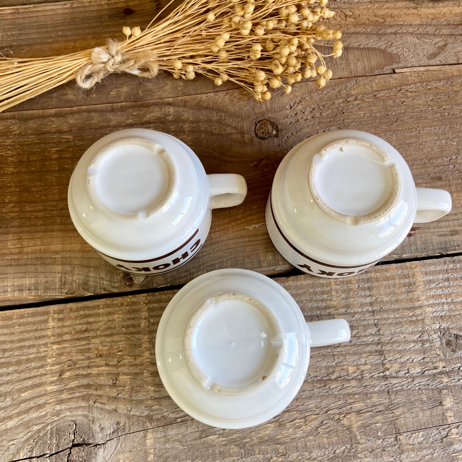 3 vintage choky cups