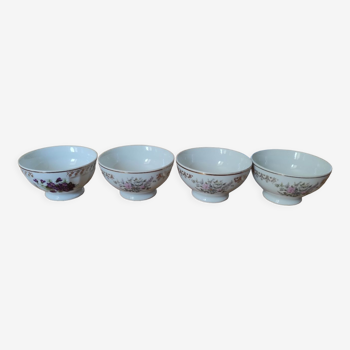 Set of 4 porcelain bowls FD Chauvigny