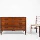 French rustic chest of drawers in solid oak with 3 drawers, ca. 1850