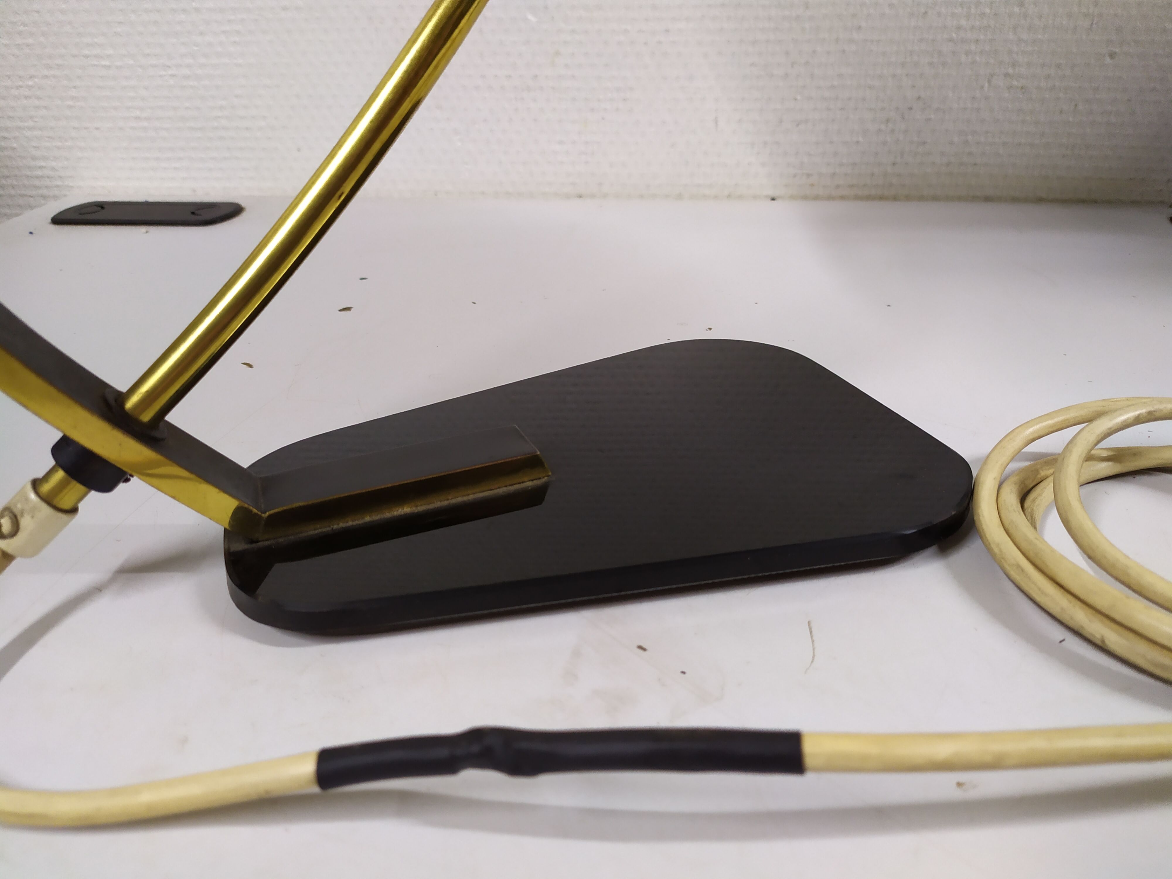 Black brass desk lamp 1950 italy