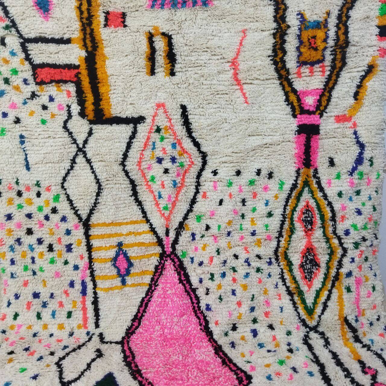 Vintage Azilal rug 306x195 cm - Colorful and geometric patterns