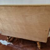 Commode en rotin et osier 1960