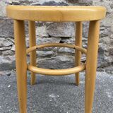 vintage curved wooden stool