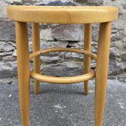 vintage curved wooden stool