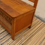 Wooden chest and rattan