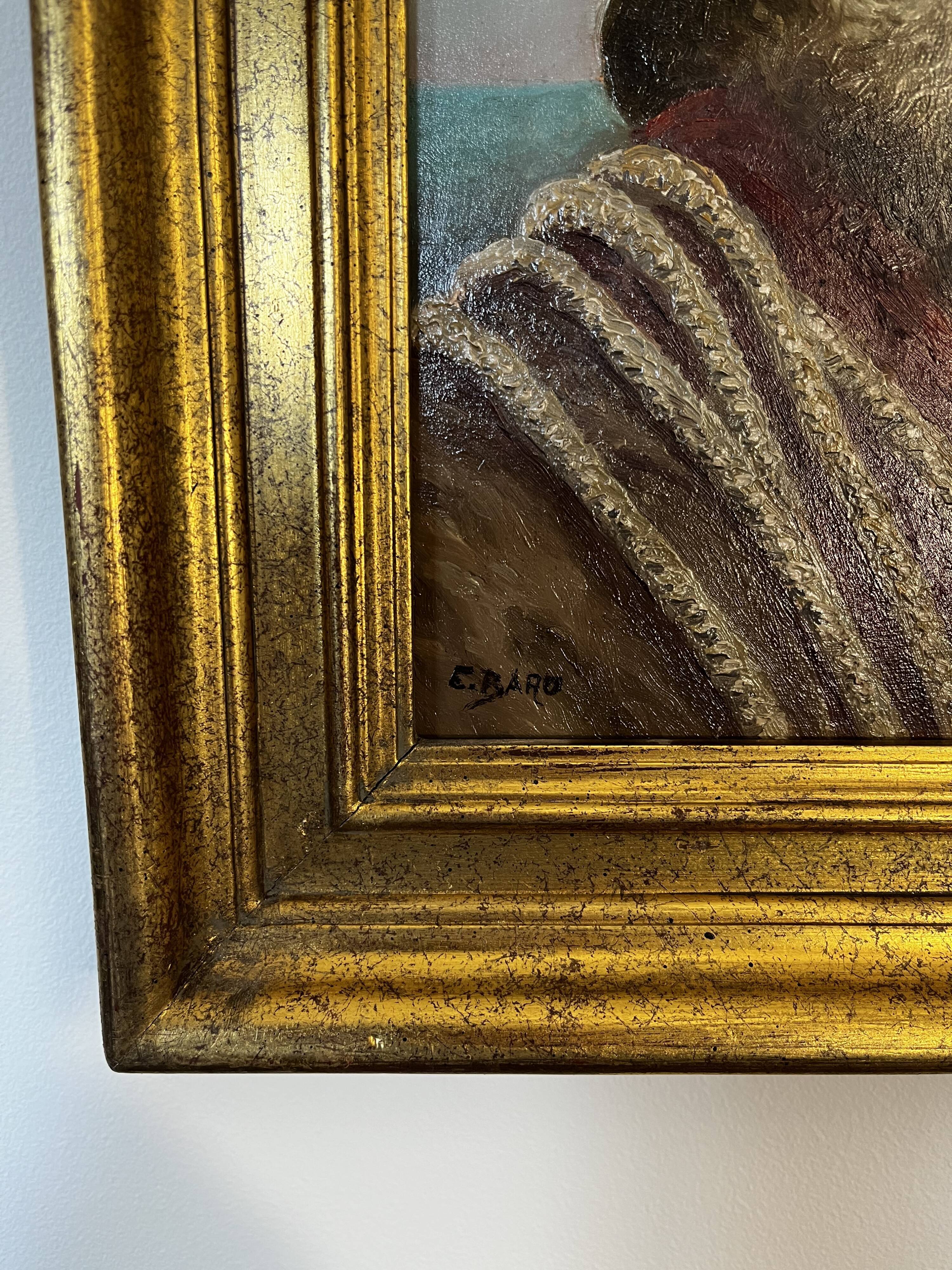 Painting signed E. Baro (Léon Noireaut), pipe sailor