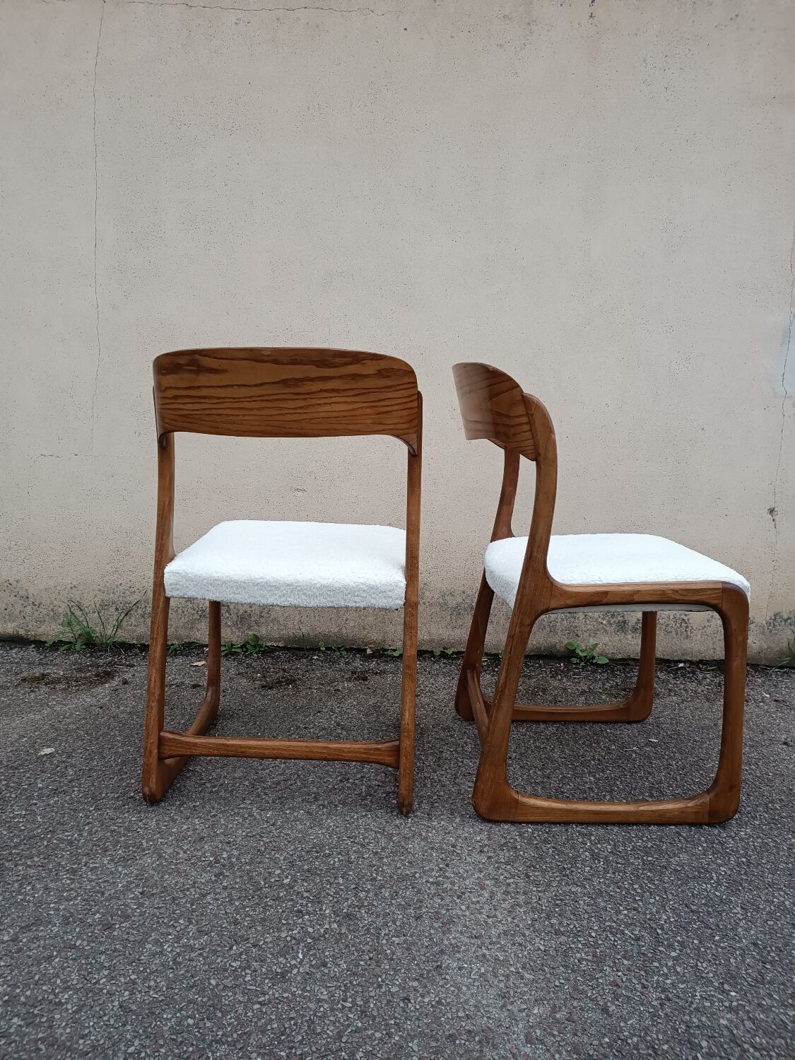 Paire de chaises Baumann traîneau