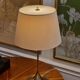 Bergboms brass table lamp, original shade, model B-024, Scandinavian Modern 1960s