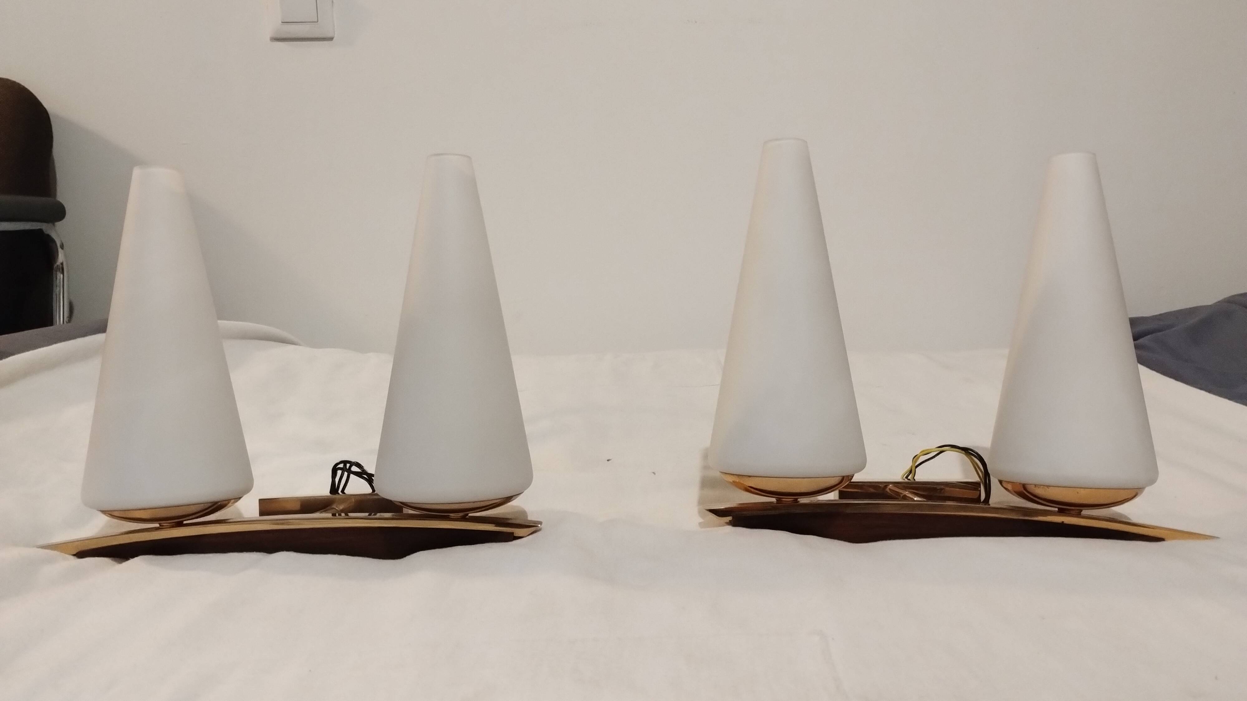 Pair of double light wall lights from Maison Arlus