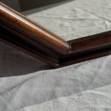 Vintage brown wooden octagonal mirror 58x48