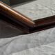 Vintage brown wooden octagonal mirror 58x48