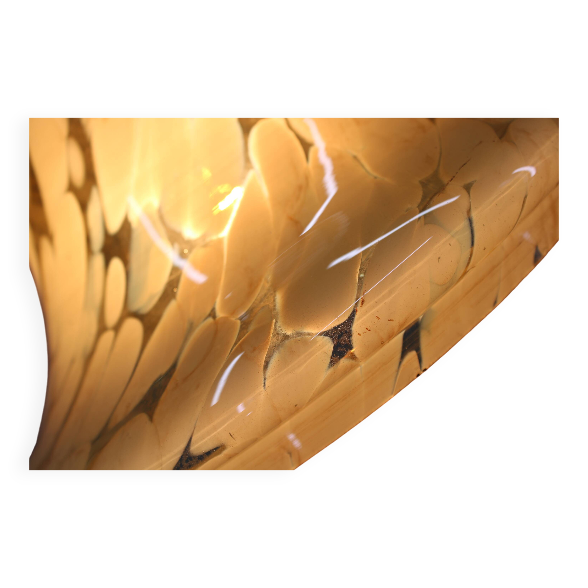 1970's Glass Pendant Light, Czechoslovakia