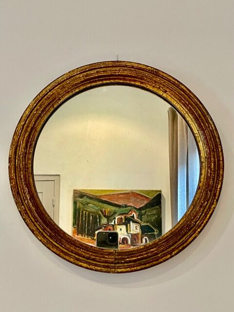 Old mirror in gilded wood early twentieth century