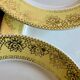 Set of 10 vintage white, yellow and gold dinner plates