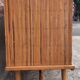 Console table in rattan and bamboo, (Attributed to Audoux-Minet)