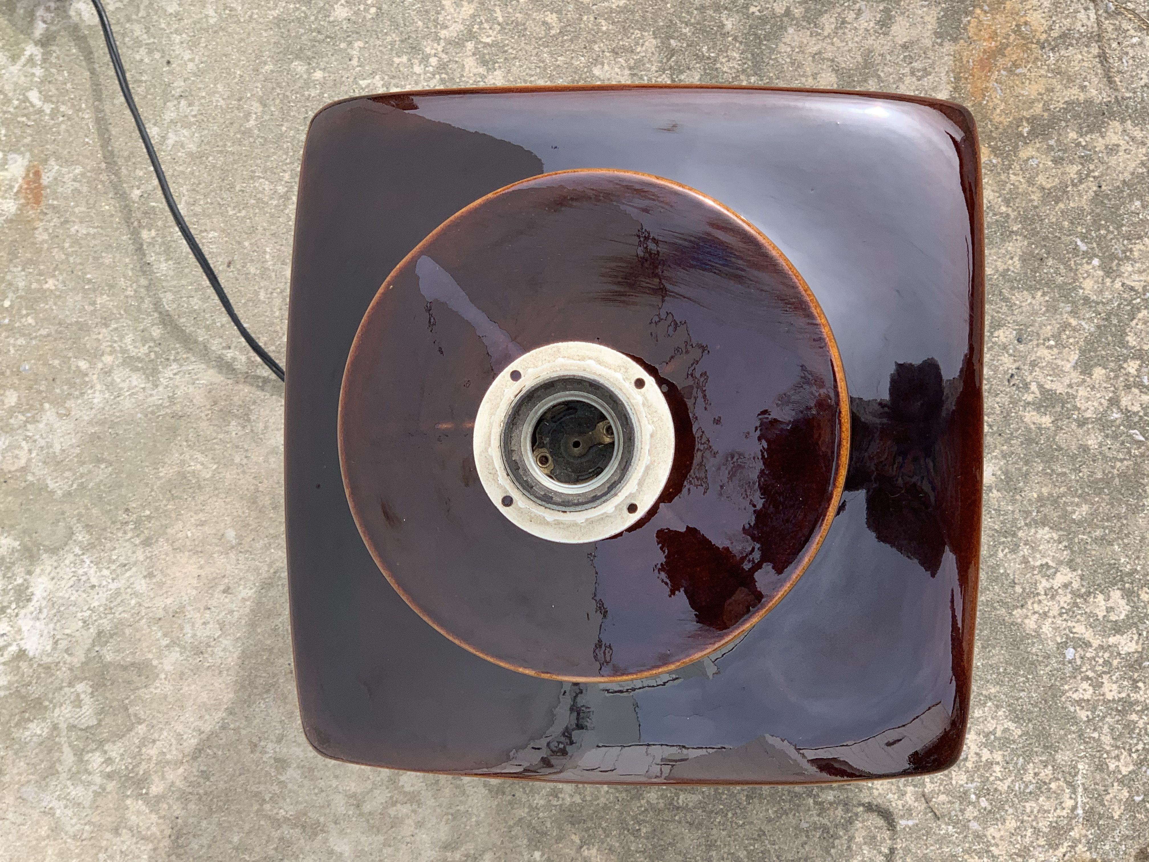 Cari Zalloni yellow brown ceramic lamp foot 1970
