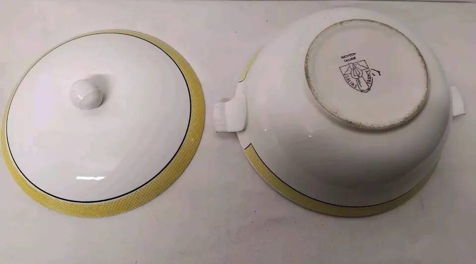 Old soup tureen with lid saline France vintage