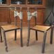Chaises vintage en bois et corde 1950s