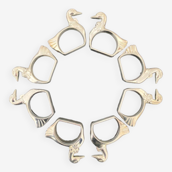 8 duck-shaped metal napkin rings
