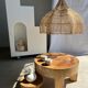 Rattan pendant lamp in the shape of a flower