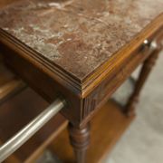 Napoleon III style walnut wardrobe, late 19th century, 3 mirrors, marble top, 8 coat hooks