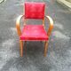 Fauteuil bridge rouge avec son simili d'origine