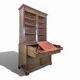English mahogany writing desk bookcase