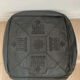 Moroccan vintage leather square pouf