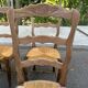 Set of 4 vintage BAUMANN chairs in oak and straw – Authentic